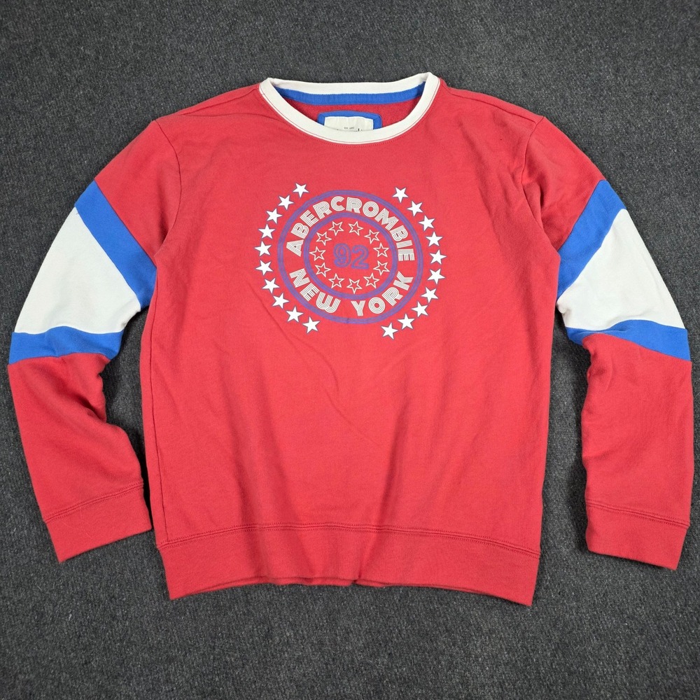 Abercrombie & Fitch Sweatshirt Women Medium Spellout Colorblock Y2K Mallcore